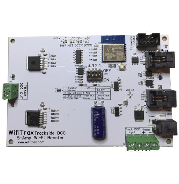 WFD-44 5A Wi-Fi/DCC Booster with Auto Reverse and Fixed Track Voltage